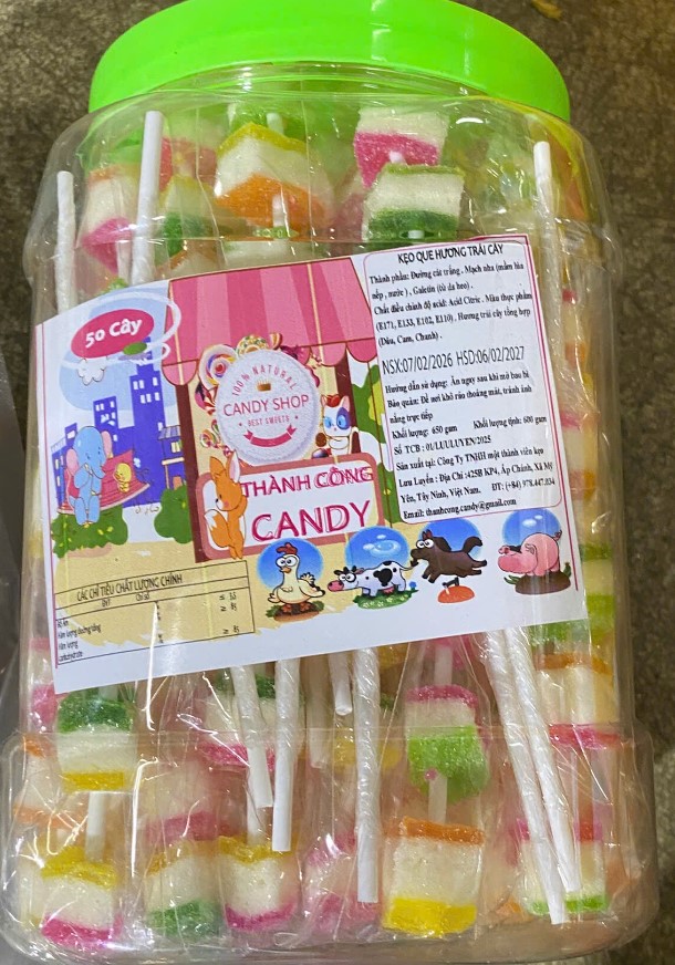 Kẹo que hương trái cây Thành Công  650g